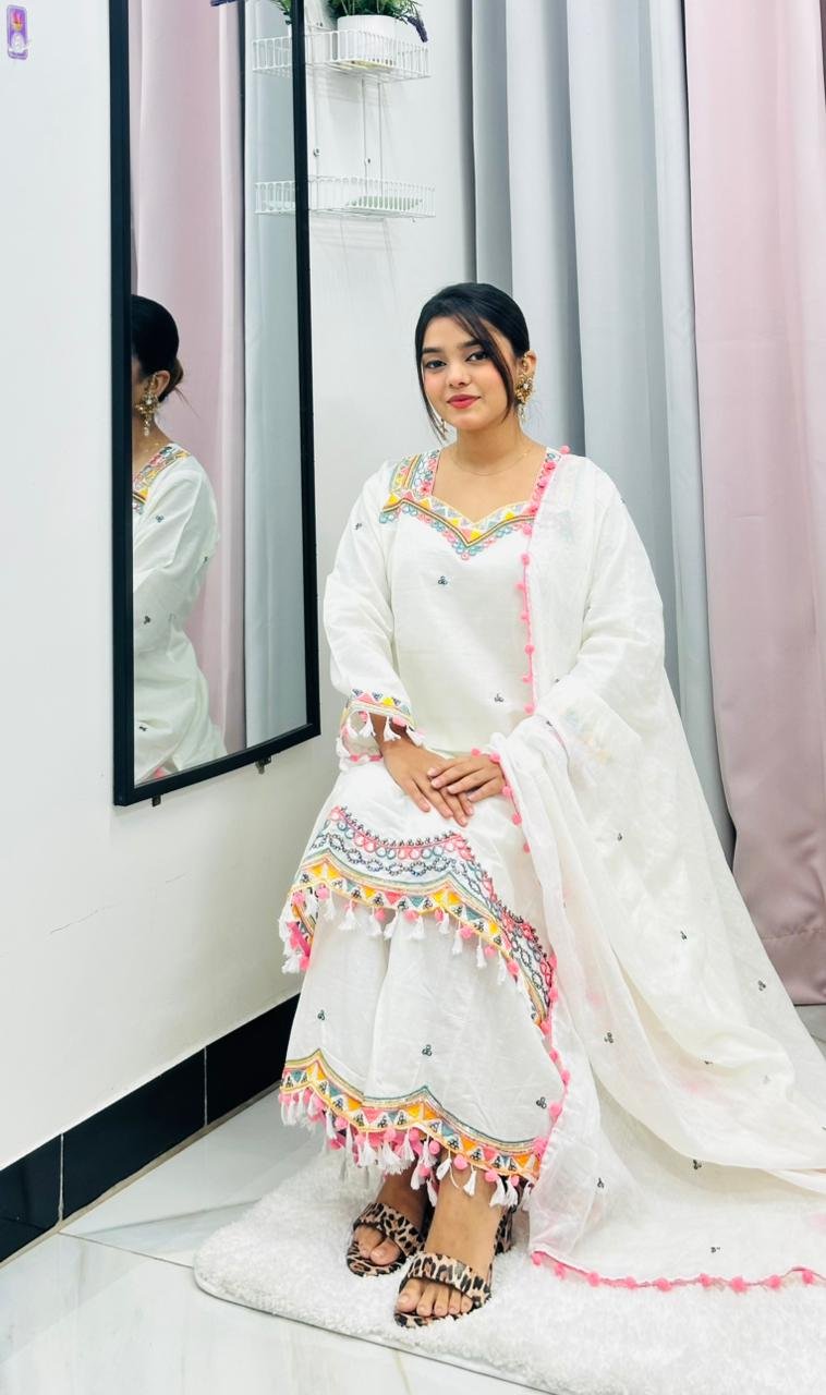 আরামদায়ক ১০০% ট্র্যানসেল ঘারারা ড্রেস - Image 4